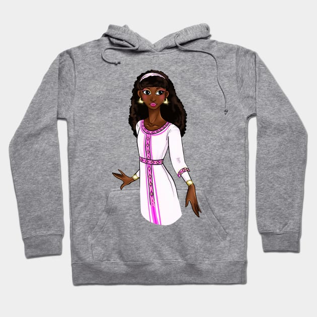 Black is Beautiful - Ethiopia African Melanin Girl in traditional outfit Hoodie by Ebony Rose 